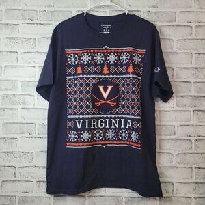 NWOT UVA Christmas Stitch Design Short Sleeve Tee Size Large